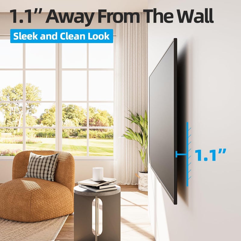 USX STAR 85 86 98 100 inch Heavy Duty TV Wall Mount for 55-120 inch Large TVs up to 220 LBS & 900x600mm Vesa, Ultra Slim Fixed TV Mount, Low-Profile TVS Bracket, 16" 24" 32" Wood Stud, Fit Most 65+ 75+ 120 TVs - Image 5